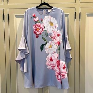 Ted Baker Special Occasion Dress ~ Blue/Grey Floral